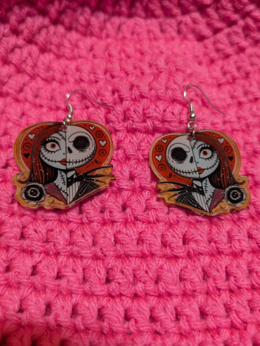 Handcrafted Pink Heart Motif Drop Earrings - Stylish Women Jewelry